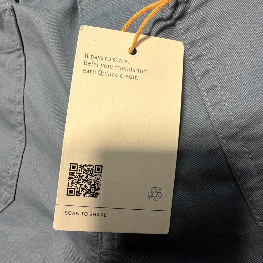 Quince Organic Stretch Cotton Chino Cropped Wide Leg Aegean Blue Pants - Picture 12 of 16